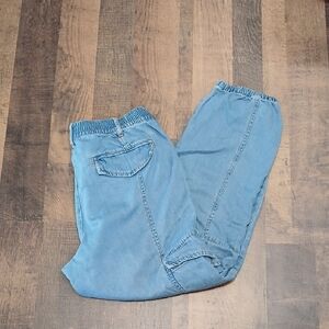 Sanctuary/Denim Los Angeles Light Wash Elastic Waist Denim Joggers Sz Large